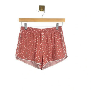 NWOT Aerie Satin Star Pattern Lounge Shorts in Pink/White Size XS